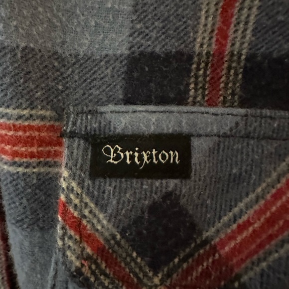 Brixton Bowery Lightweight Flannel - Blue / Red - L EUC - Picture 2 of 4